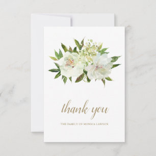 Carte De Remerciements Sympathie pour les funérailles florales blanches d