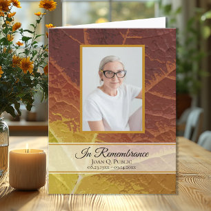 Carte De Remerciements Sympathie pour les nuances funéraires d'automne