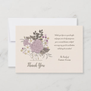 Carte De Remerciements Sympathie Remerciements Floral