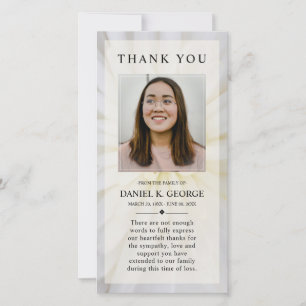 Carte De Remerciements Sympathie simple et élégante Photo funéraire commé