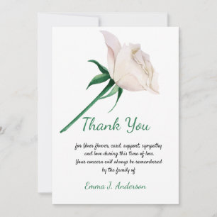 Carte De Remerciements Sympathy Bereavel Aquarelle Rose beige