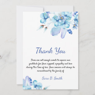 Carte De Remerciements Sympathy Bereavement Aquarelle Floral