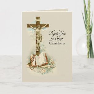 Carte De Remerciements Sympathy catholique traditionnel Condolence Thank 