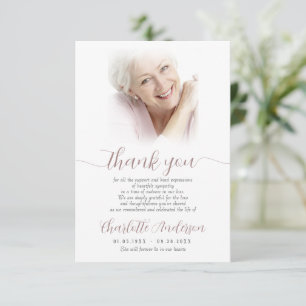 Carte De Remerciements Sympathy Custom Photo Funérailles