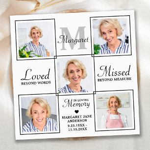 Carte De Remerciements Sympathy Elegant Photo Collage Funérailles commémo