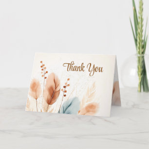 Carte De Remerciements Sympathy Funeral Pampas Grass Beige Bleu PHOTO