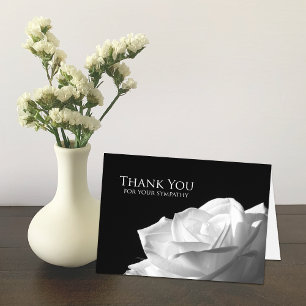 Carte De Remerciements Sympathy Memorial Thank You Note Card — Rose