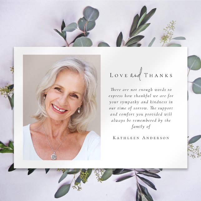 Carte De Remerciements Sympathy Photo Funeral (Créateur téléchargé)