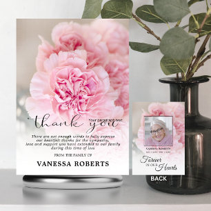 Carte De Remerciements Sympathy Pink Carnations THANK YOU   PHOTO