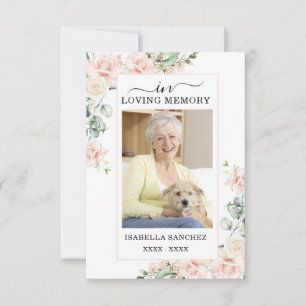 Carte De Remerciements Sympathy rose Floral Funeral Photo