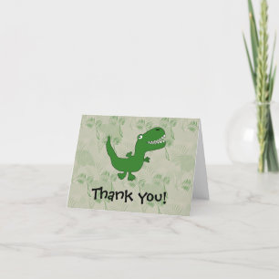 Carte De Remerciements T-Rex Tyrannosaurus Rex Dinosaur Cartoon Enfants G