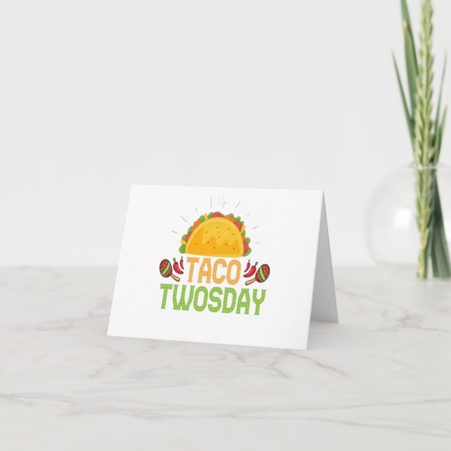 Carte De Remerciements Taco Jeudi 2e anniversaire Cinco De Mayo Cadeau (Devant)