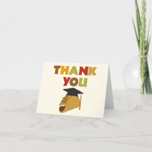 Carte De Remerciements Taco Portant le capot de graduation