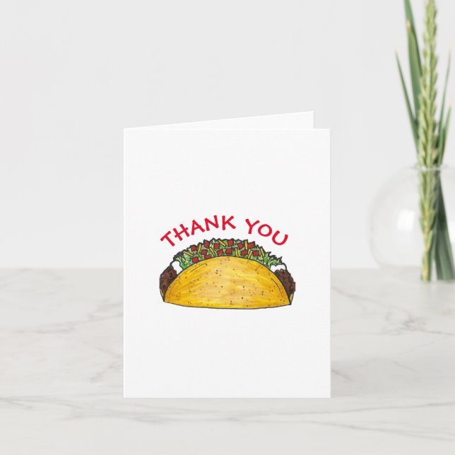 Carte De Remerciements Taco TWOSday Mardi 2 Anniversaire fête Fiesta (Devant)