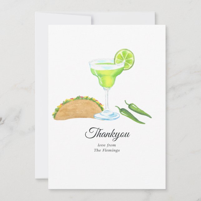 Carte De Remerciements Tacos et Tequila (Devant)
