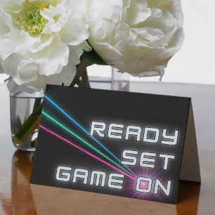 Carte De Remerciements Tag laser Neon fête d'anniversaire