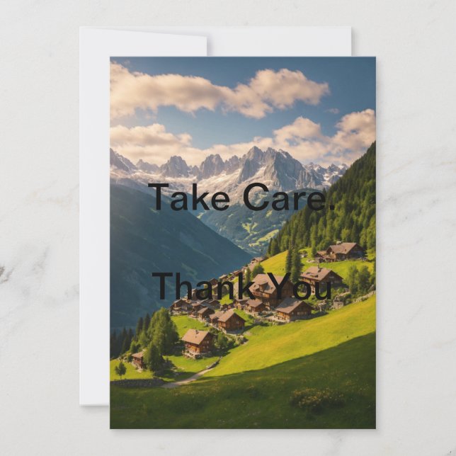 Carte De Remerciements Take Care Thank You Card – Elegant Greetings (Devant)