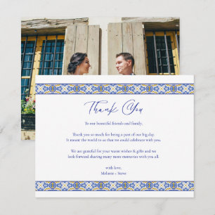 Carte De Remerciements Talavera Mariage Espagnol Mexicain Photo Remerciem