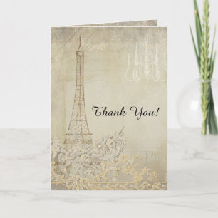 Carte De Remerciements Tan Thank You Notes Paris City Love Mariage