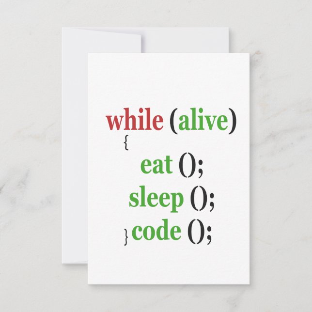 Carte De Remerciements Tandis qu'Alive Mangez Sleep Code drôle PRogrammer (Devant)