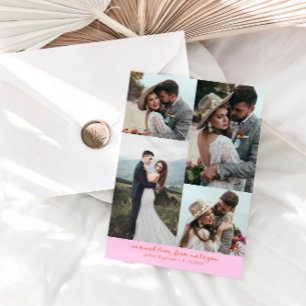 Carte De Remerciements Tant d'amour Élégante photo de mariage orange rose