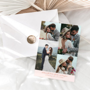 Carte De Remerciements Tant d'amour Élégante photo de mariage pêche