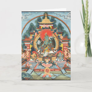 Carte De Remerciements Tara verte avec Om Mani Padme Hum