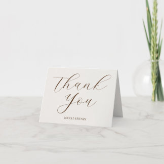 Carte De Remerciements Tarjeta de Agradecimiento Boda Caligrafía y Foto