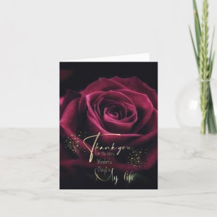 Carte De Remerciements Tarjeta de agradecimiento plegada con rosa
