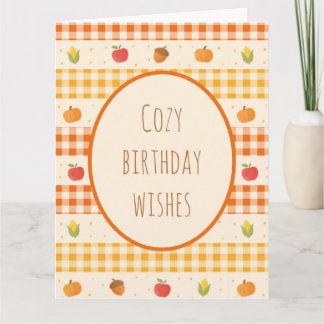 Carte De Remerciements Tarjeta de felicitación de cumpleaños en otoño,
