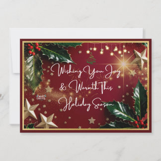 Carte De Remerciements Tarjeta Navideña "Wishing You Joy & Warmth"