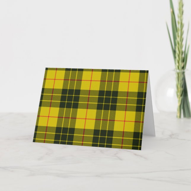 Carte De Remerciements Tartan jaune (Devant)