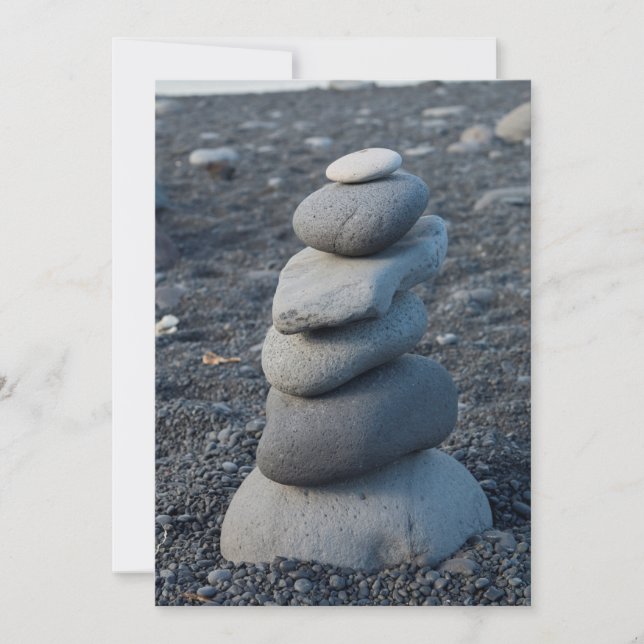 Carte De Remerciements Tas De Rochers Gris Sur La Plage (Devant)