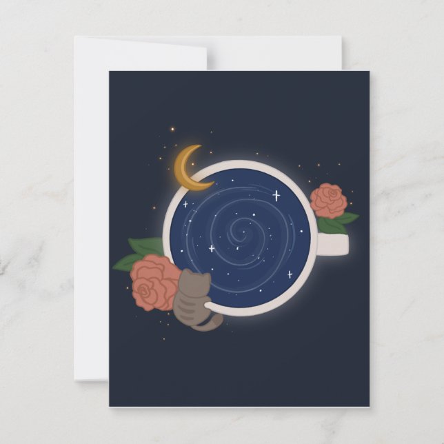 Carte De Remerciements Tasse de thé céleste (Devant)