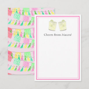 Carte De Remerciements Tassel Personnalisé Papel Picado Rose Vert Fiesta