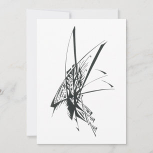 Carte De Remerciements Tatouage Tribal Abstrait Noir et Blanc Andromède A