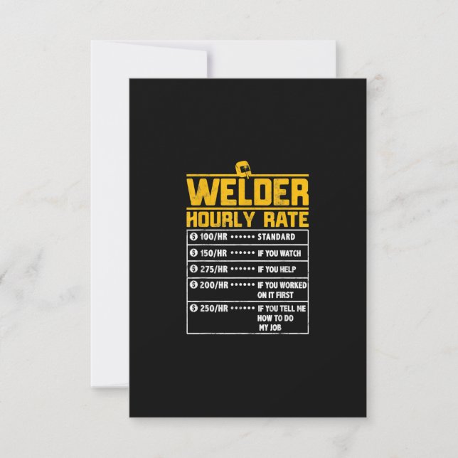 Carte De Remerciements Taux horaire mignon de souder | Cadeau pour souder (Devant)