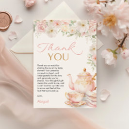 Carte De Remerciements Tea Party Baby Shower Thank You Card