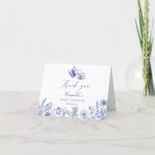 Carte De Remerciements Tea Time Toile Baby shower à thème