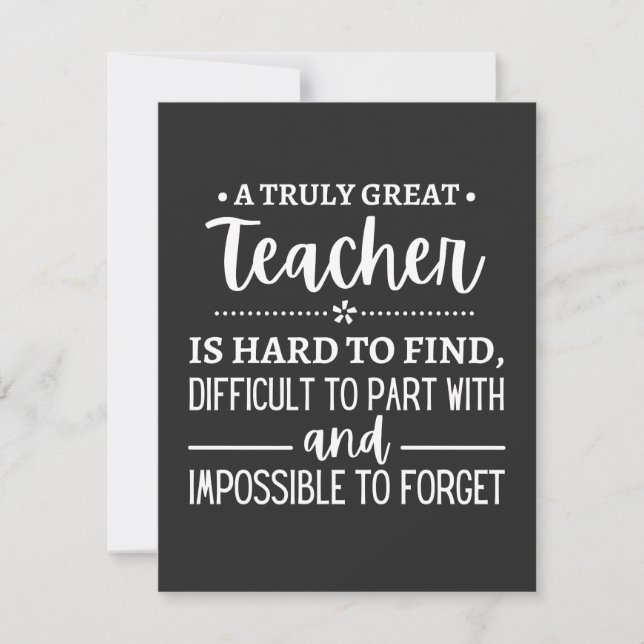 Carte De Remerciements teacher Gift, A Truly Great Teacher (Devant)