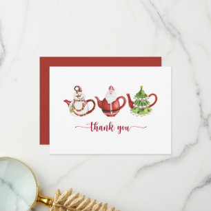 Carte De Remerciements Teapots de Noël, Fête