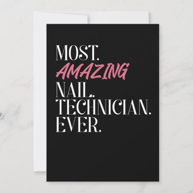 Carte De Remerciements Technicien Nail Le Plus Extraordinaire Jamais (Devant)