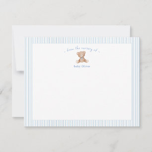 Carte De Remerciements Teddy Bear Baby Boy bleu