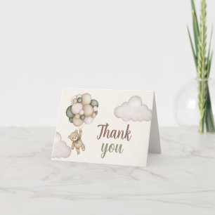 Carte De Remerciements Teddy Bear Baby shower Boy