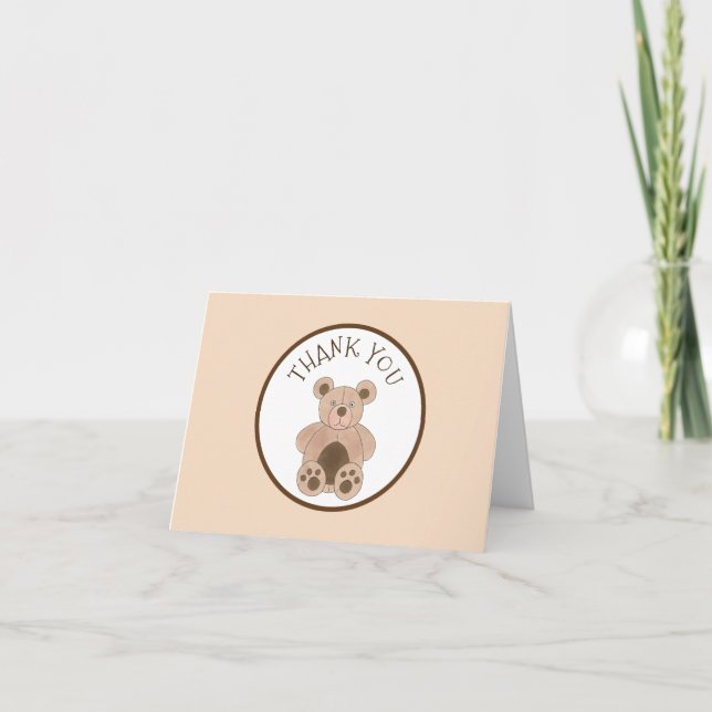 Carte De Remerciements Teddy Bear Plush Stuffé Animal Anniversaire fête (Devant)
