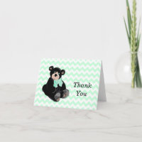 Teddy Bear sur Chevron Thank You Note Card