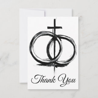 Carte De Remerciements Tee-shirt de l'Alliance – Anneaux, Croix, Remercie
