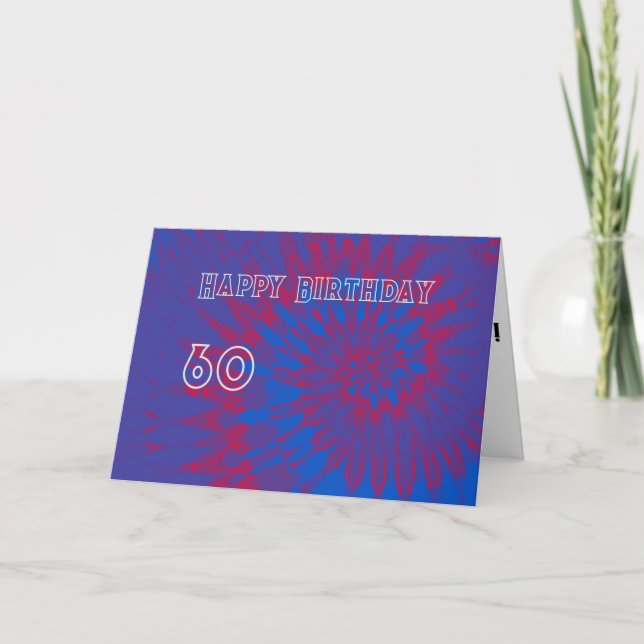 Carte De Remerciements Teinture à carreaux bleu et rouge 60e Joyeuse cart (Devant)
