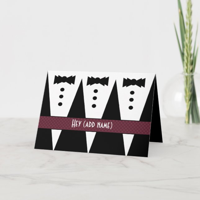 Carte De Remerciements Témoignage de gratitude - Trois costumes de smokin (Devant)