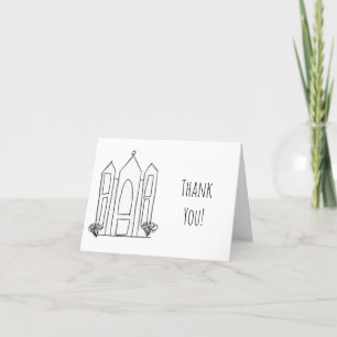 Carte De Remerciements Temple mormon simple moderne LDS Salt Lake City